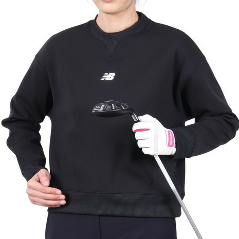 【4/17 09:59まで 全商品最大P10倍 要エントリー】ニューバランス（new balance）（レディース）ゴルフウェア スウェット クルーネック プルオーバー 012-5162502-010