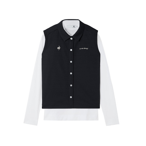 【4/14 20時スタート 全商品最大P10倍 要エントリー】ルコックスポルティフ（lecoqsportif）（レディース）ゴルフウェア スウェットベスト+アンダーセット LG6STZ00L NV00