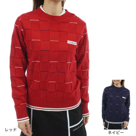 トミー ヒルフィガー ゴルフ(TOMMY HILFIGER GOLF)(レディース)ゴルフウェア マシュマロタッチ 長袖クルーネックニット THLA584|Victoria Golf 支店
