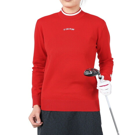 ルコックスポルティフ(lecoqsportif)(レディース)ゴルフウェア 長袖 モックネック セーター LG5SST80L RD00|Victoria Golf 支店