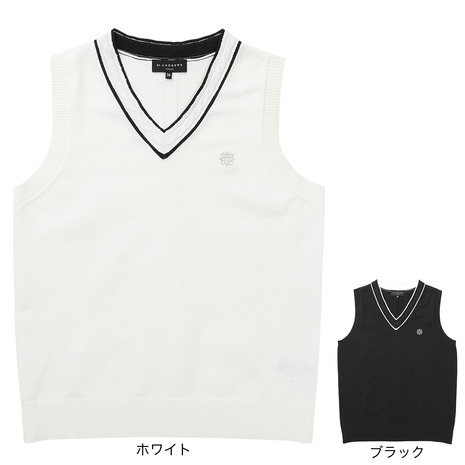 【4/17 09:59まで 全商品最大P10倍 要エントリー】セントアンドリュース（ST.ANDREWS）（レディース）ゴルフウェア 12G天竺Vネックニットベスト 043-6173252