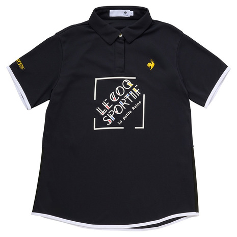 ルコックスポルティフ(lecoqsportif)(レディース)ゴルフウェア 吸汗速乾 Aラインシルエット 半袖シャツ LG5SHS03L BK00|Victoria Golf 支店