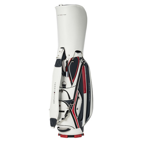 トミーヒルフィガーゴルフ（TOMMY HILFIGER GOLF）（メンズ）ゴルフ カート式 キャディバッグ 9型 5分割 FACE THMG6SC2-WHT｜Victoria Golf 支店