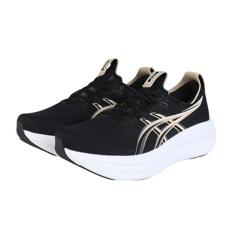 アシックス(ASICS)(レディース)ランニングシューズ ジョギングシューズ ゲルニンバス 28 ワイド ブラック グレー 1012B917.002|Victoria Golf 支店