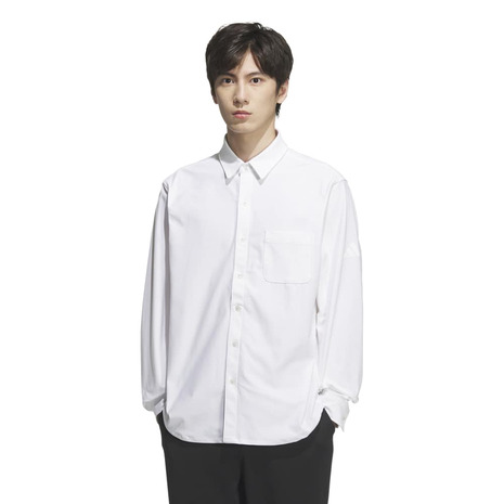 【4/17 09:59まで 全商品最大P10倍 要エントリー】アディダス（adidas）（メンズ）プレミアム カジュアル 軽量 ニット 長袖シャツ GR536-JZ8748