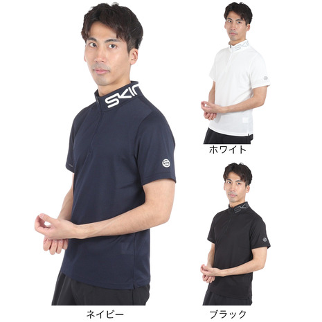 Golfickers モックネック半袖 ゴルフウェア メンズ モックネック 半袖 夏 ハイネック Tシャツ