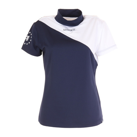 高質で安価 アドミラル Admiral バイカラー 半袖 ハイネックシャツ Adla133 Nvy レディース W お歳暮 Gonzaga Mg Gov Br