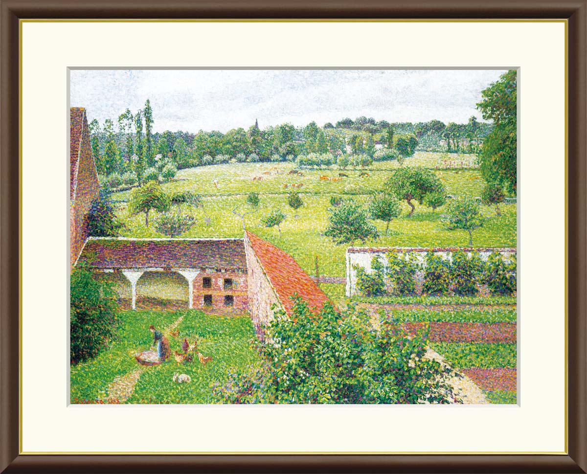 高級美術複製画『ピサロ』村の入口 ピサロ 「村の入口」 4号 立体複製名画 【5％ポイント還元中