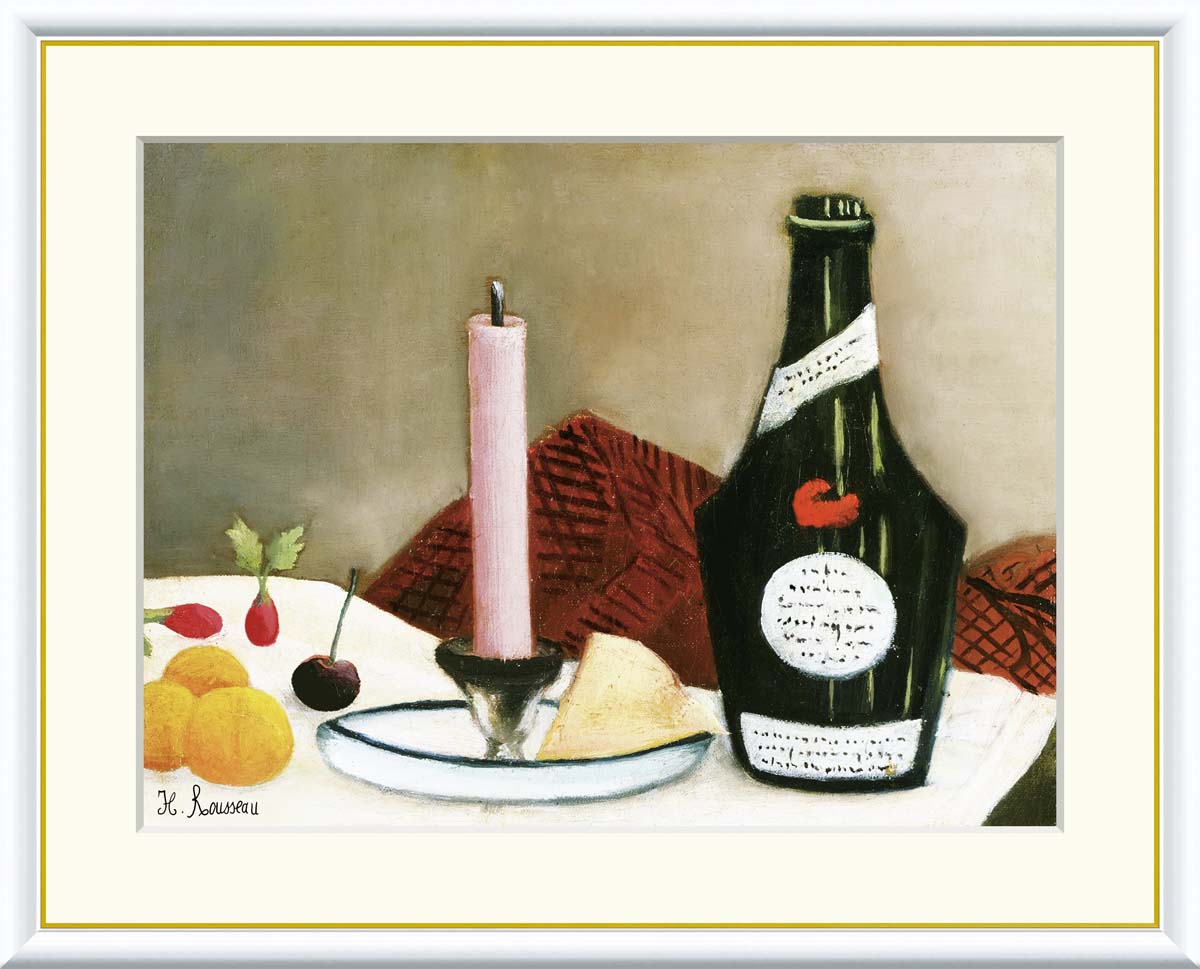 絵画 アート フレーム アンリ・ルソー ピンクのろうそく 送料無料 J1-214 F8 F6 F4 名画 複製 額 美術印刷 10年間品質保証 高精細 高品質｜VICTORY from choice