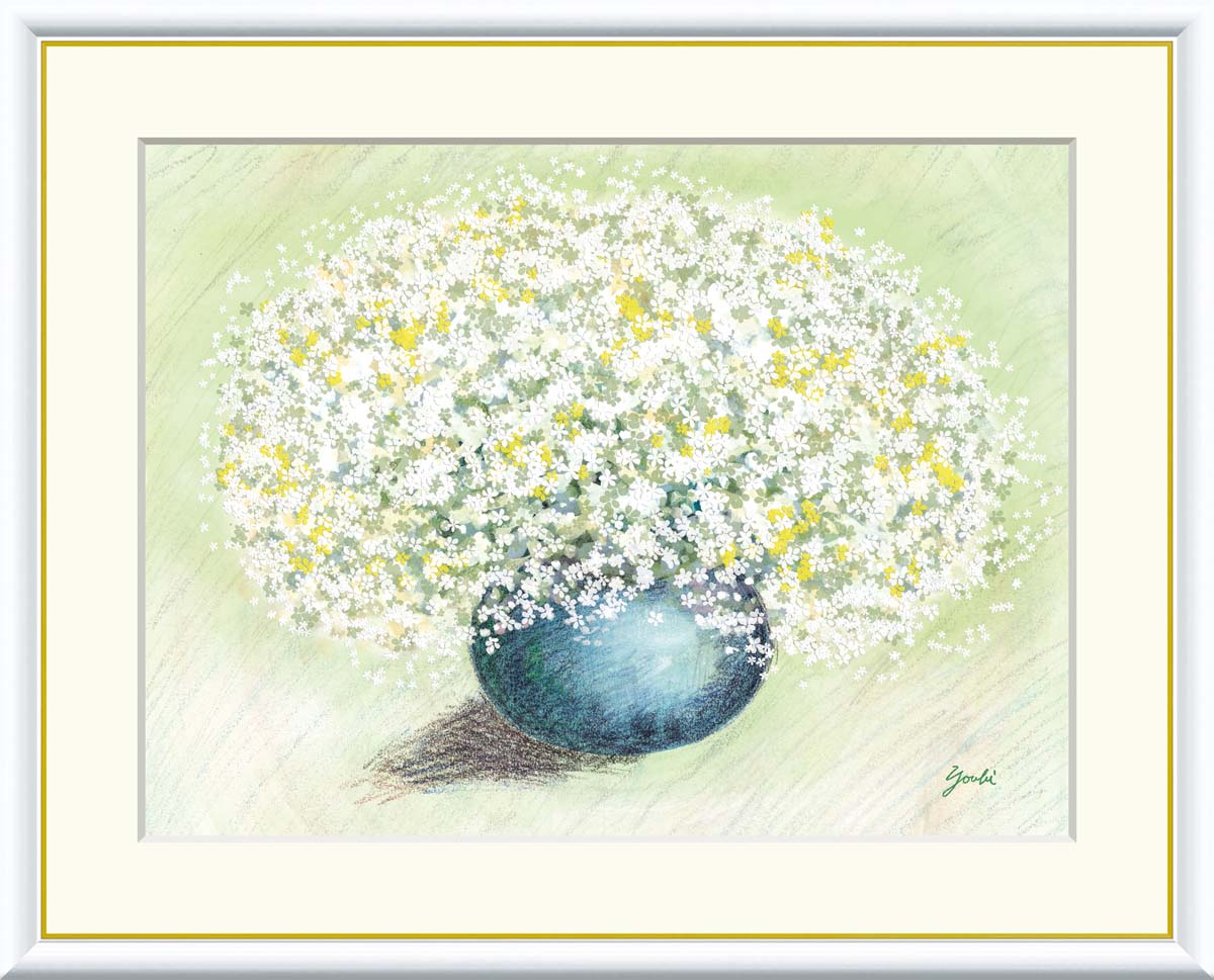 絵画 アート フレーム 洋美 純真なホワイトのブーケ 送料無料 J3-A004 F8 F6 F4 名画 複製 額 美術印刷 10年間品質保証 高精細 高品質