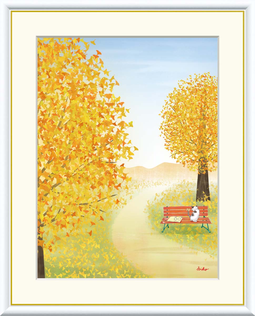 楽天市場】10年保証 名画 油絵 イチョウの木 鈴木みこと 手彩仕上 高