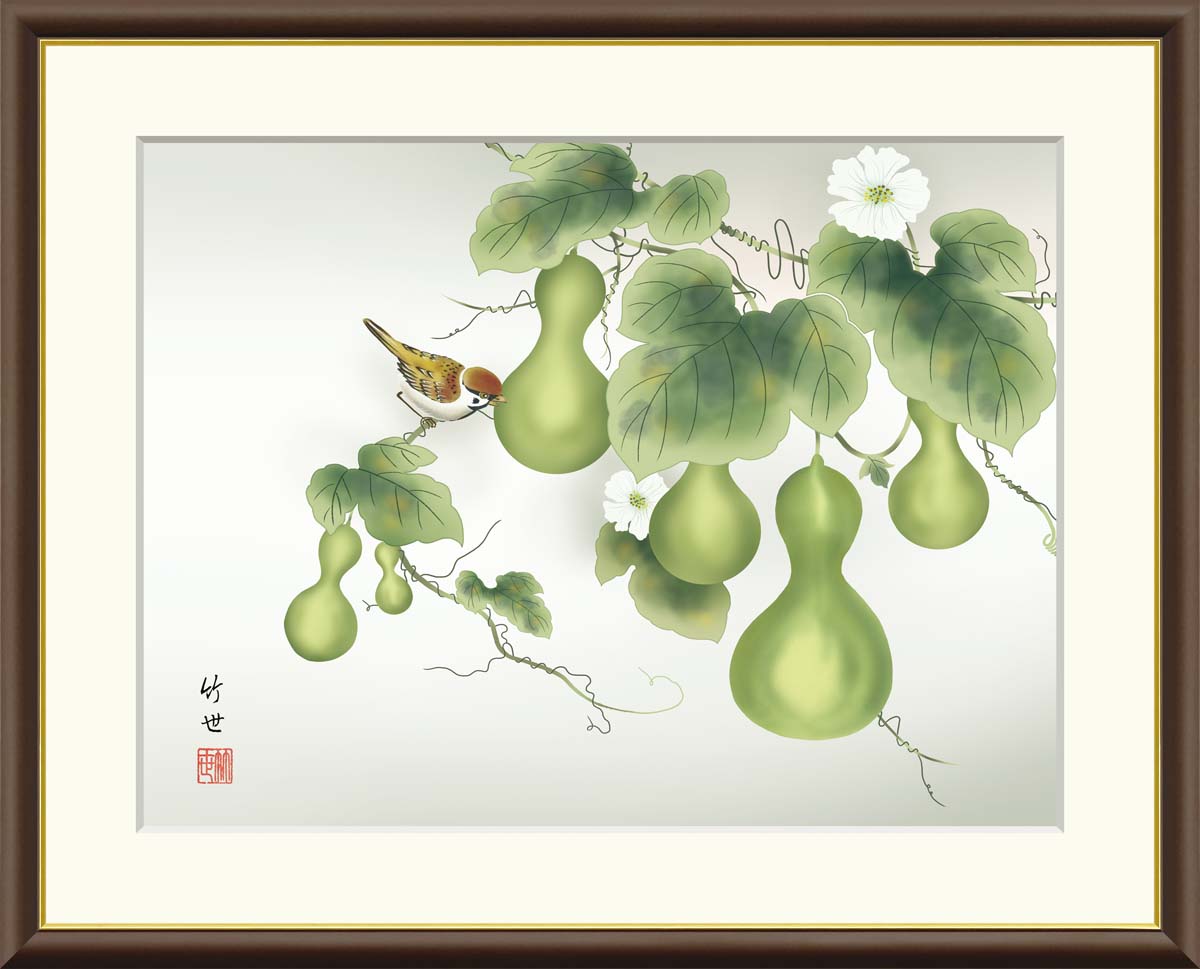 絵画 アート フレーム 田村竹世 六瓢 送料無料 J4-B030 F8 F6 F4 名画 複製 額 美術印刷 10年間品質保証 高精細 高品質