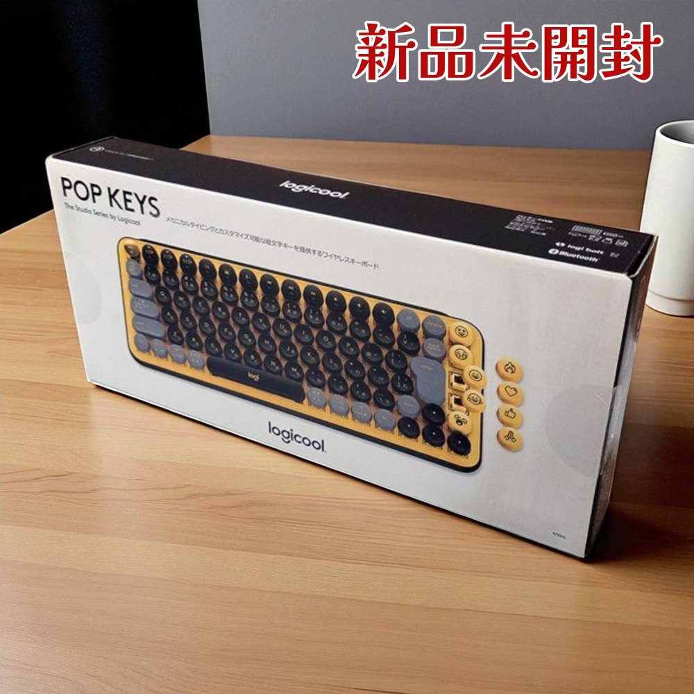 Logicool ロジクール POP KEYS ワイヤレスキーボード K730YL イエロー 絵文字キー Bluetooth Logi Bolt