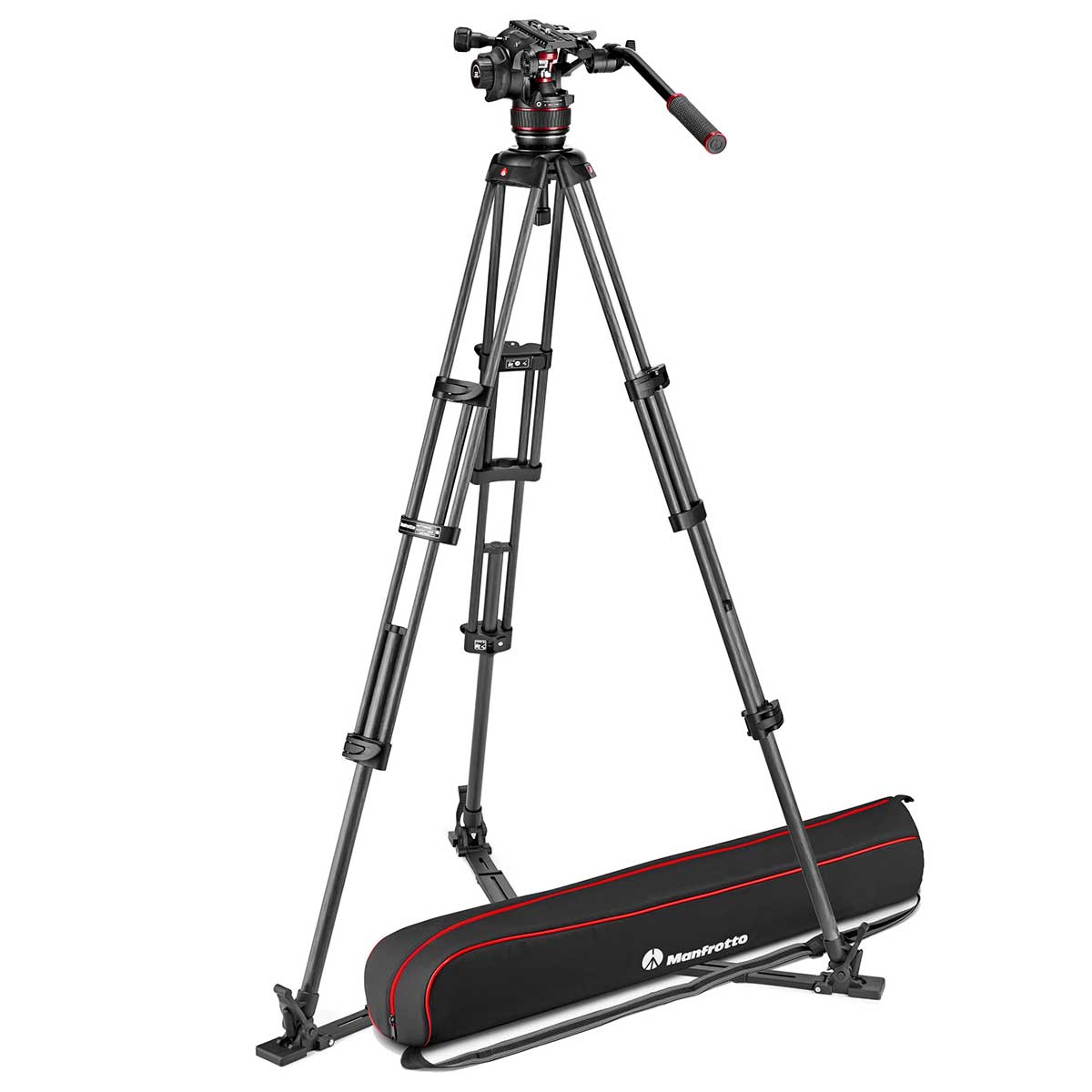 《新品》【貨物輸送無料、店卸し資産あり！】Manfrotto MVK608TWINGC ナイトロテック608録画媒体雲台+炭素ツイン三脚GS