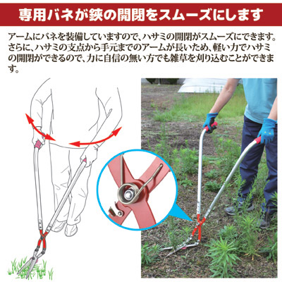 送料無料 ダイエット 雑草 雑草取り 雑草抜き 雑草防止 草刈り 除草 化粧品 道具 防災 雑草対策 立ったままで草刈りができる 草取り 草抜き 道具 日本製 はさみ ハサミ 鋏 草刈かっちゃん Vie Shopバネ付きでラクに開閉できる工夫で作業もはかどる 草にしっかりと刃