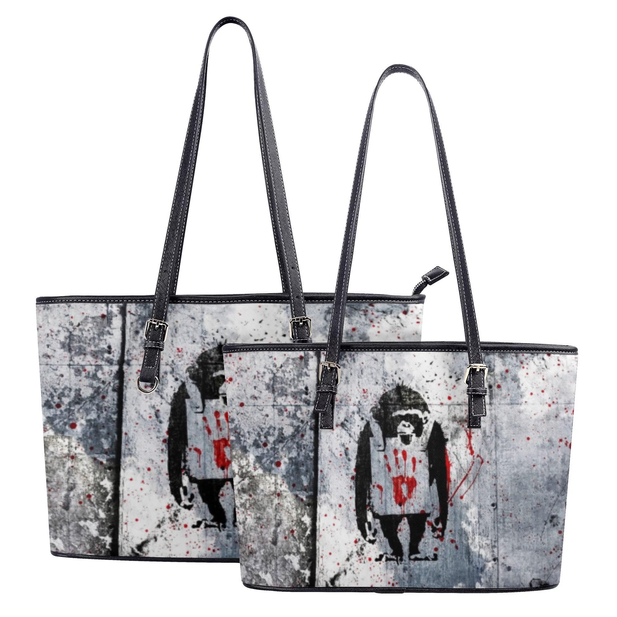 Banksy バンクシー ブラック モンキー BLACK monkey(レザートートバッグ) レザートートバッグ レディース バッグ 全て public design