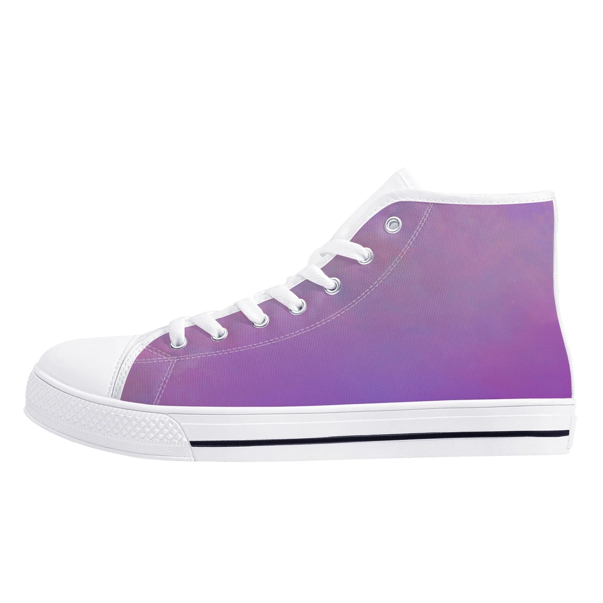 purple gradation(ハイカットスニーカー) ハイカットスニーカー メンズ レディース シューズ 総べて 紫 グラデーション 靴 ブーツ 素晴らしい 晴れ晴れしい 妖艶 個人的特徴的 薄紫 パープル さとみん。