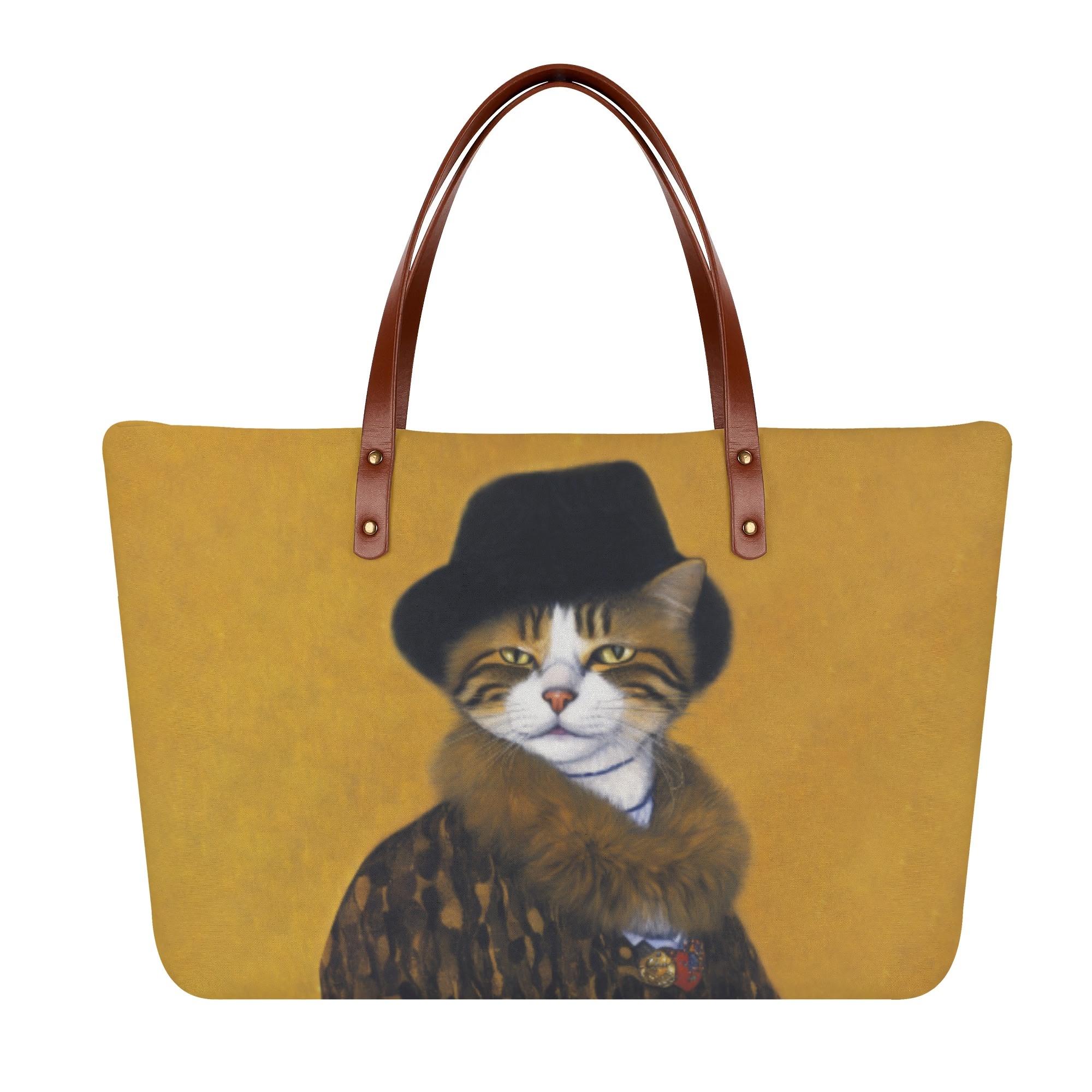 猫の肖像画 C(トートバッグ) トートバッグ レディース バッグ 動物 アート 絵画 猫 ねこ 油絵 個性的 生き物 肖像画 美術 ちょい悪 ちょいワル 𖥧𖤣.𖡼 mozemoze 𖡼.𖤣𖥧
