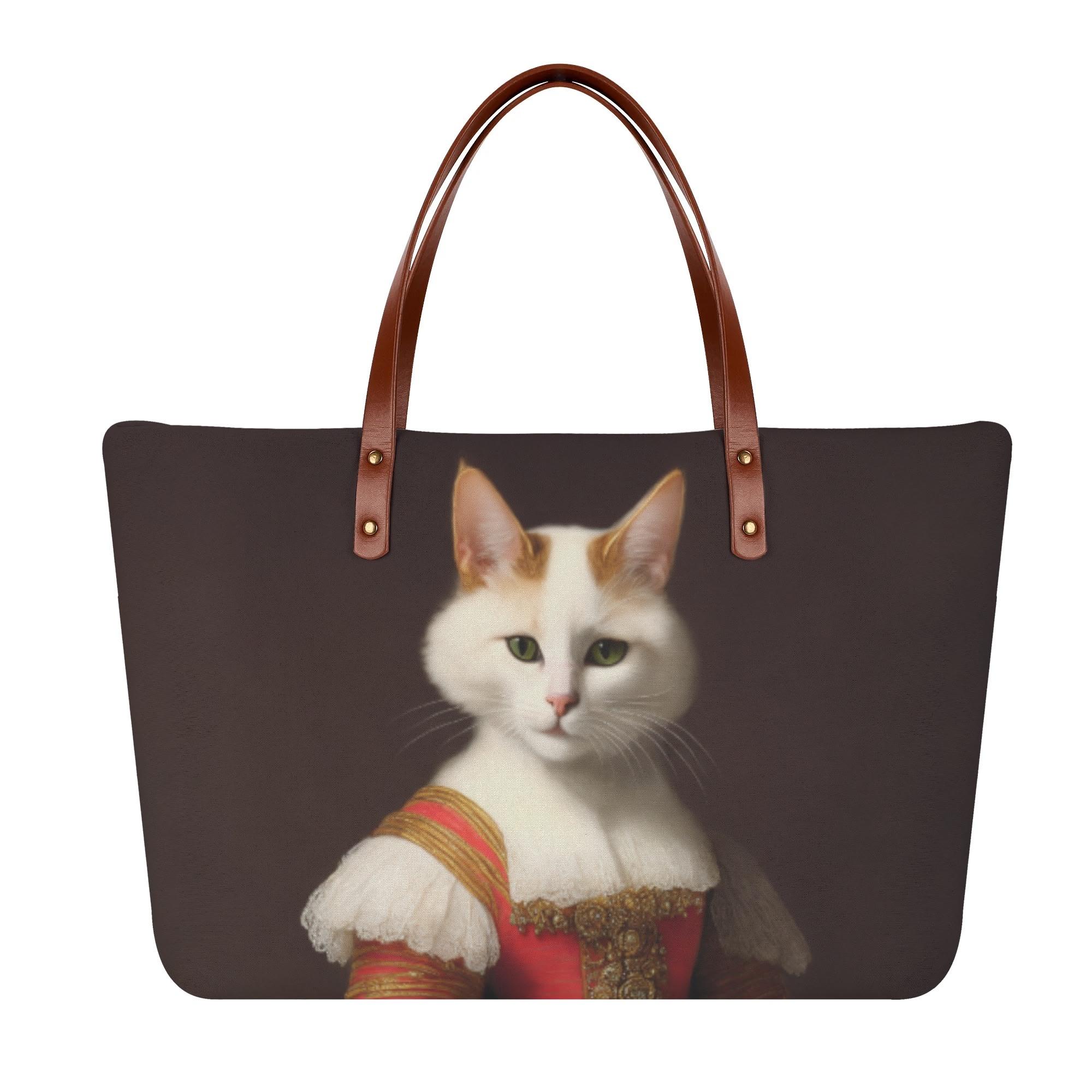 猫の肖像画 E(トートバッグ) トートバッグ レディース バッグ 動物 アート 絵画 猫 ねこ 油絵 個性的 生き物 肖像画 美術 𖥧𖤣.𖡼 mozemoze 𖡼.𖤣𖥧