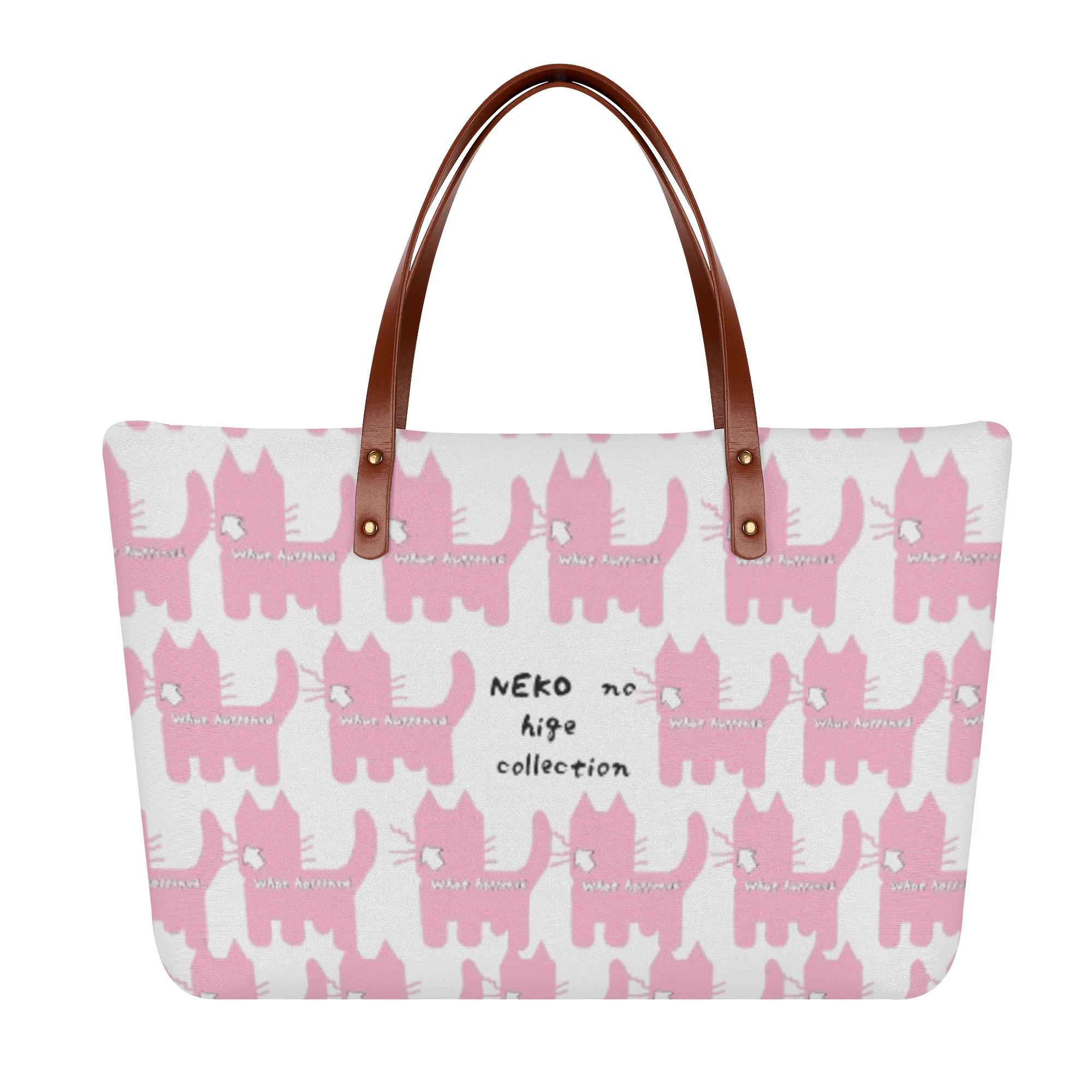 ねこのひげあつめ。どうしてこうなった？ぴんく(トートバッグ) トートバッグ レディース バッグ 動物 ピンク 猫 ねこ ポーチ nanaronnicoron 4,767円