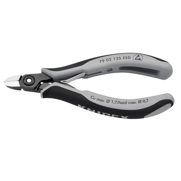 KNIPEX クニペックス 電子工学ニッパー ESD 大きさ60×20×120粍 容器に並べる入 7902-125ESDSB