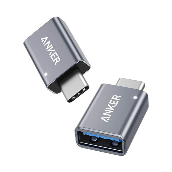（まとめ） アンカージャパン ANKER USB-C＆USB-A 変換アダプタ グレー B87310A1 1パック（2個） 【×5セット】