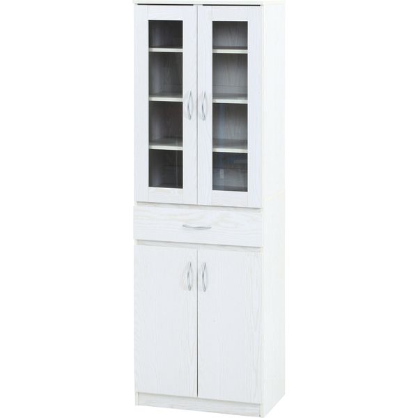 ハイキッチンキャビネット 約180×60cm オークホワイト 組立品【代引不可】 14,854円