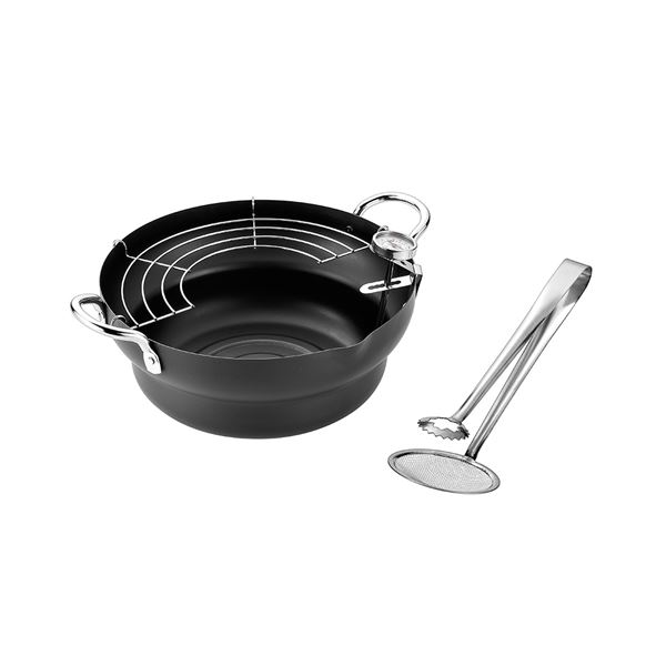 燕熟の技 共柄天ぷら鍋24cm 温度計・トング付き EJTP-501 4,571円