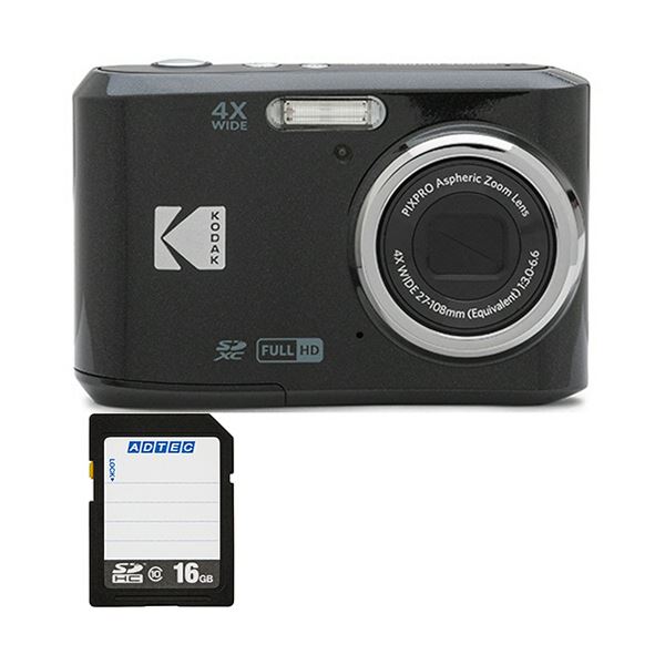 コンパクトデジタルカメラ PIXPRO ブラック FZ45BK2A + 16GB SDHCメモリカード 1セット