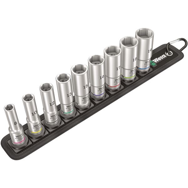 WERA ヴェラ 差込角3／8DR 9点組 六角ねじ ボルト用ディープソケットセット 004545