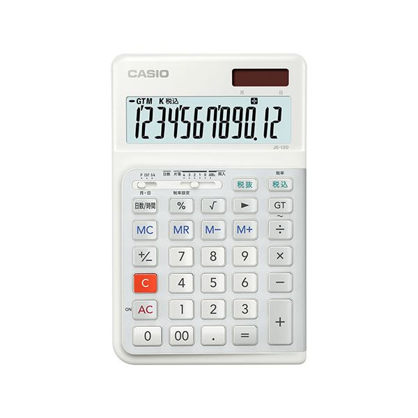CASIO 人間工学電卓 ジャストサイズ12桁 ホワイト JE-12D-WE-N 11,060円