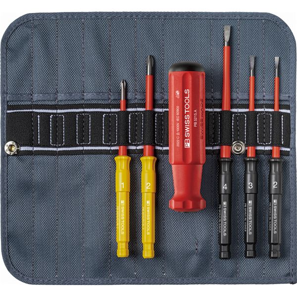 PB SWISS TOOLS ピービースイスツールズ 6点組 5215縁切りドライバーブレードシリーズ 縁切りドライバーブレードセット（さっ引く・足し加える） ロールケース付 5216.SU