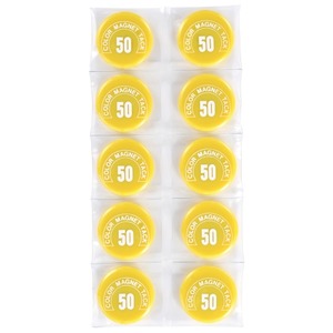 （まとめ）ミツヤ カラーマグネット MR-50 黄 50mm 10個【×5セット】