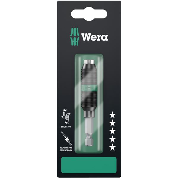 WERA ヴェラ マグネット付 BiTorsion Rapidaptorクイックリリース式 ビットホルダー 差込6.35mm 全長75mm 073420