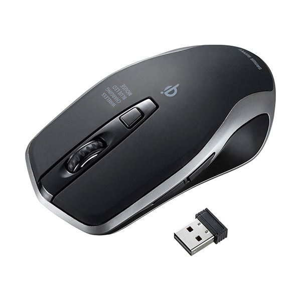 （まとめ）サンワサプライ ワイヤレス充電マウスブラック MA-WBL157BK 1個【×3セット】