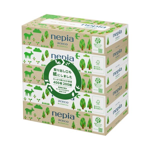 ネピアネピecoBOXティシュ5個&times; 12P｜生活雑貨のお店！Vie-UP
