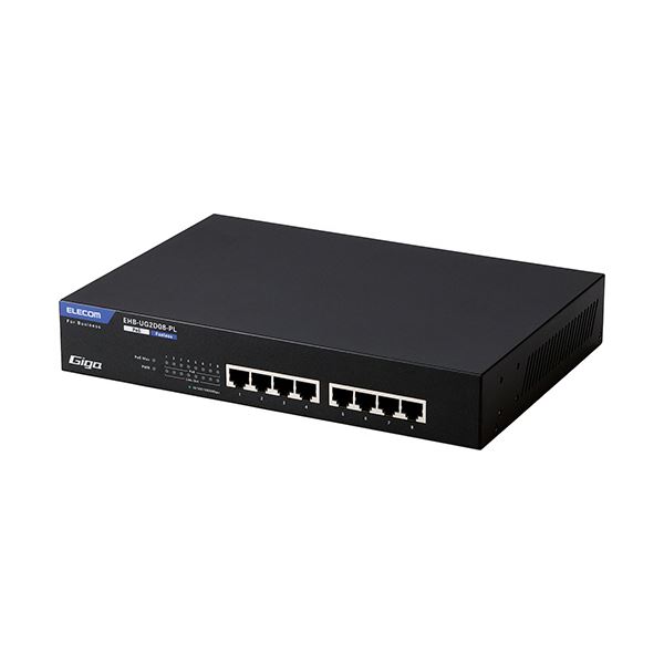 エレコムレイヤー2 Giga相応う PoE アンマネージスイッチ 8界面 EHB-UG2D08-PL 1台