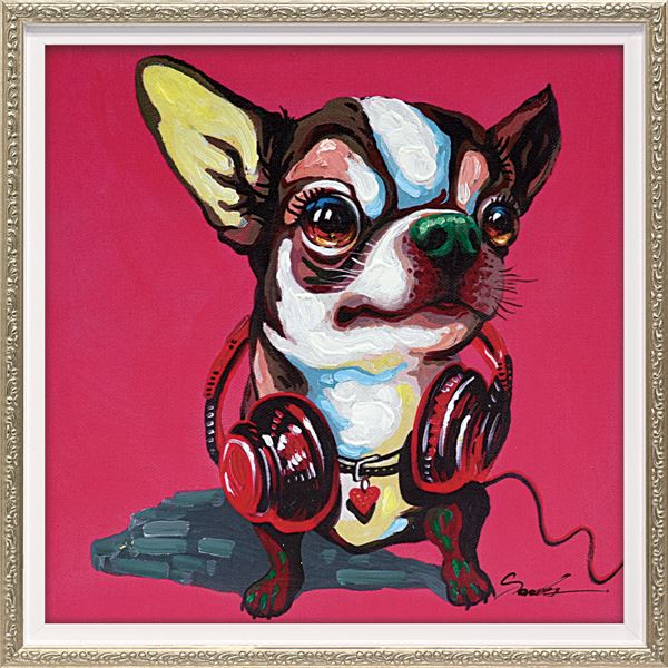 楽天市場】アートパネル 犬 チワワ アートフレーム 油絵 アート 絵