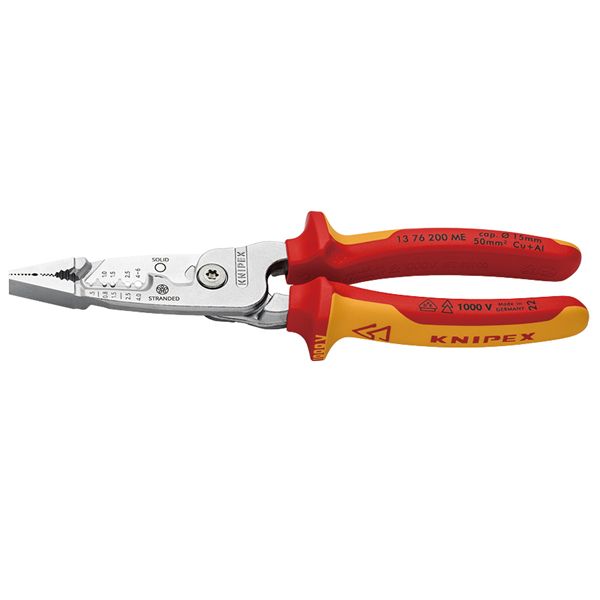 KNIPEX クニペックス 1000V絶縁ワイヤーストリッパー メトリック サイズ200×60×28mm パック入 1376-200MESB