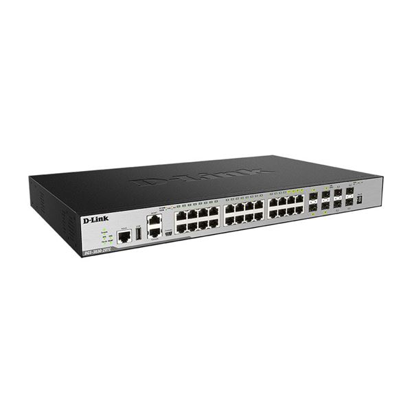 D-Link 10 100 1000BASE-T×24ポート スタッカブル Managed L3スイッチ 10GSFP ×4 SFP combo 4  スタンダードイメージ SI DGS-3630-28TCSI A2 送料込 てなグッズや