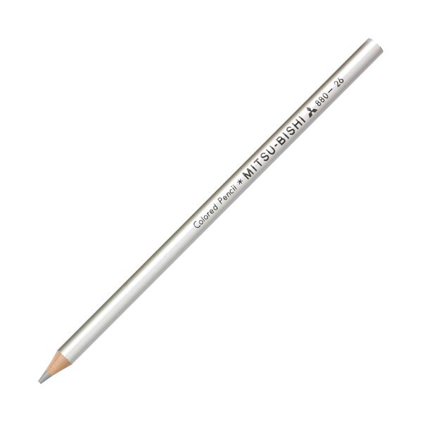 （まとめ） 三菱鉛筆 色鉛筆880級 銀色K880.26 1ダース（12本） 【×10セット】