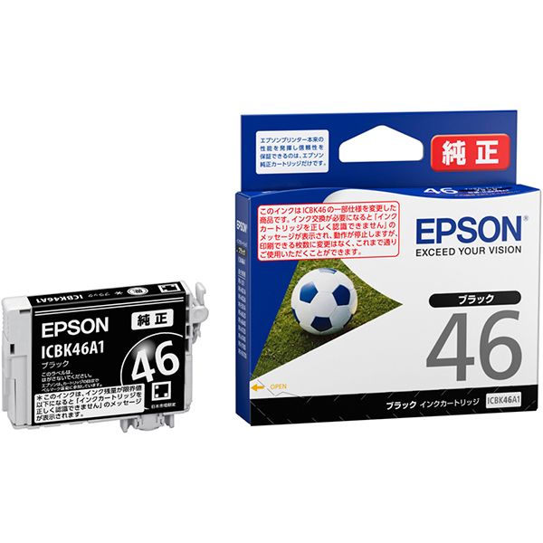 （まとめ） EPSON エプソン ICBK46A1 インクカートリッジ ブラック（純正品） 【×3セット】