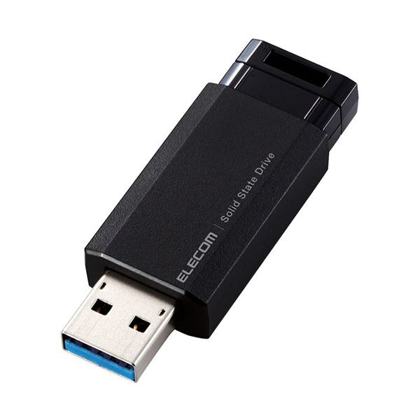 （まとめ）エレコム 外付けポータブルSSD 1TBブラック ESD-EPK1000GBK 1台【×3セット】