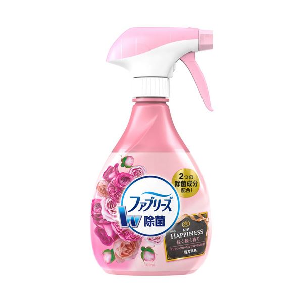 (まとめ) P&Gファブリーズ with レノアハピネス アンティークローズ&フローラルの香り 本体 370ml 1本 【×5セット】