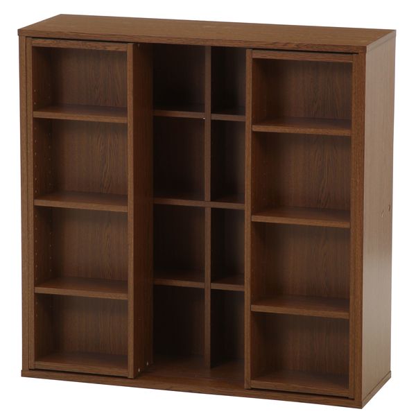 ダブルスライドラック オークブラウン 組立品【代引不可】