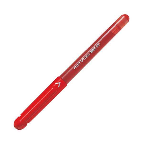 (まとめ)パイロット 水性ボールペン Vコーン極細0.5mm レッド LVE-10EF-R 1セット(10本)【×10セット】