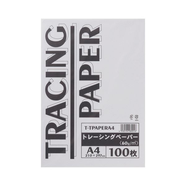 (まとめ) TANOSEE トレーシングペーパー60g A4 1パック(100枚) 【×5セット】