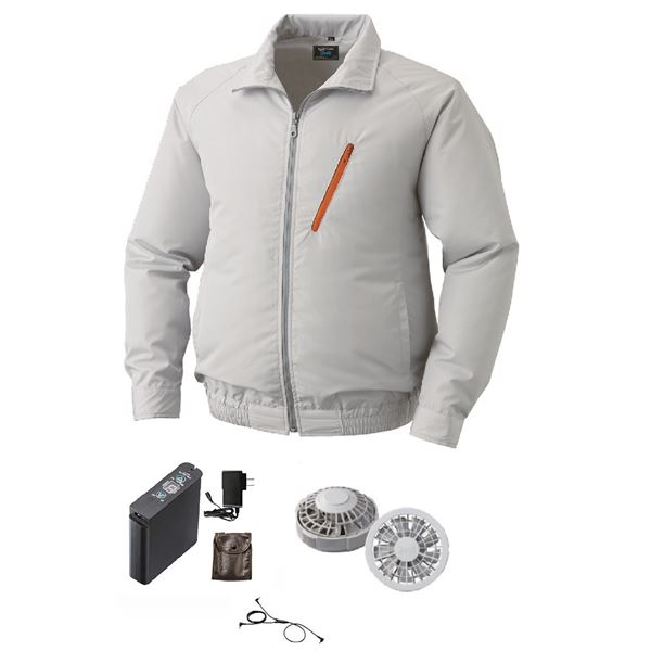 ポリエステル製 長袖 空調服/作業着 〔ファンカラー：ブラック カラー：シルバー 5L〕 リチウムバッテリー付き LIPRO2 KU90510 【北海道・沖縄・離島配送不可】 楽天市場】ポリエステル製 長袖 空調服/作業着 〔ファンカラー