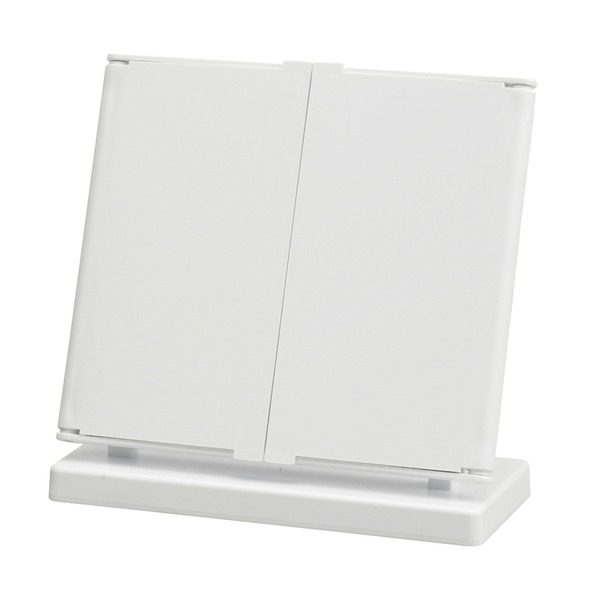 楽天市場 カジュアルコンパクトミラー 折りたたみ三面鏡 卓上ミラー 飛散防止加工 角度調整可 スリム スタンド 折り畳み 完成品 Nk 245 ホワイト 白 送料込 生活雑貨のお店 Vie Up