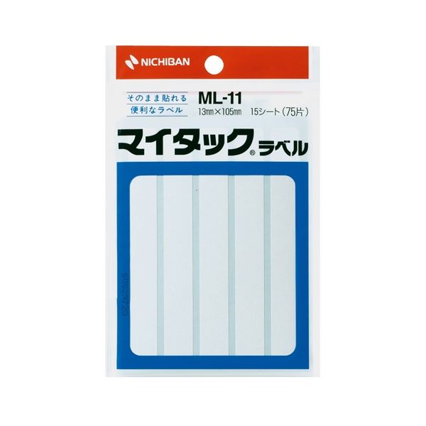 (まとめ) ニチバン マイタック ラベル 13×105mm ML-11 1セット(750片:75片×10パック) 【×5セット】|生活雑貨のお店!Vie-UP